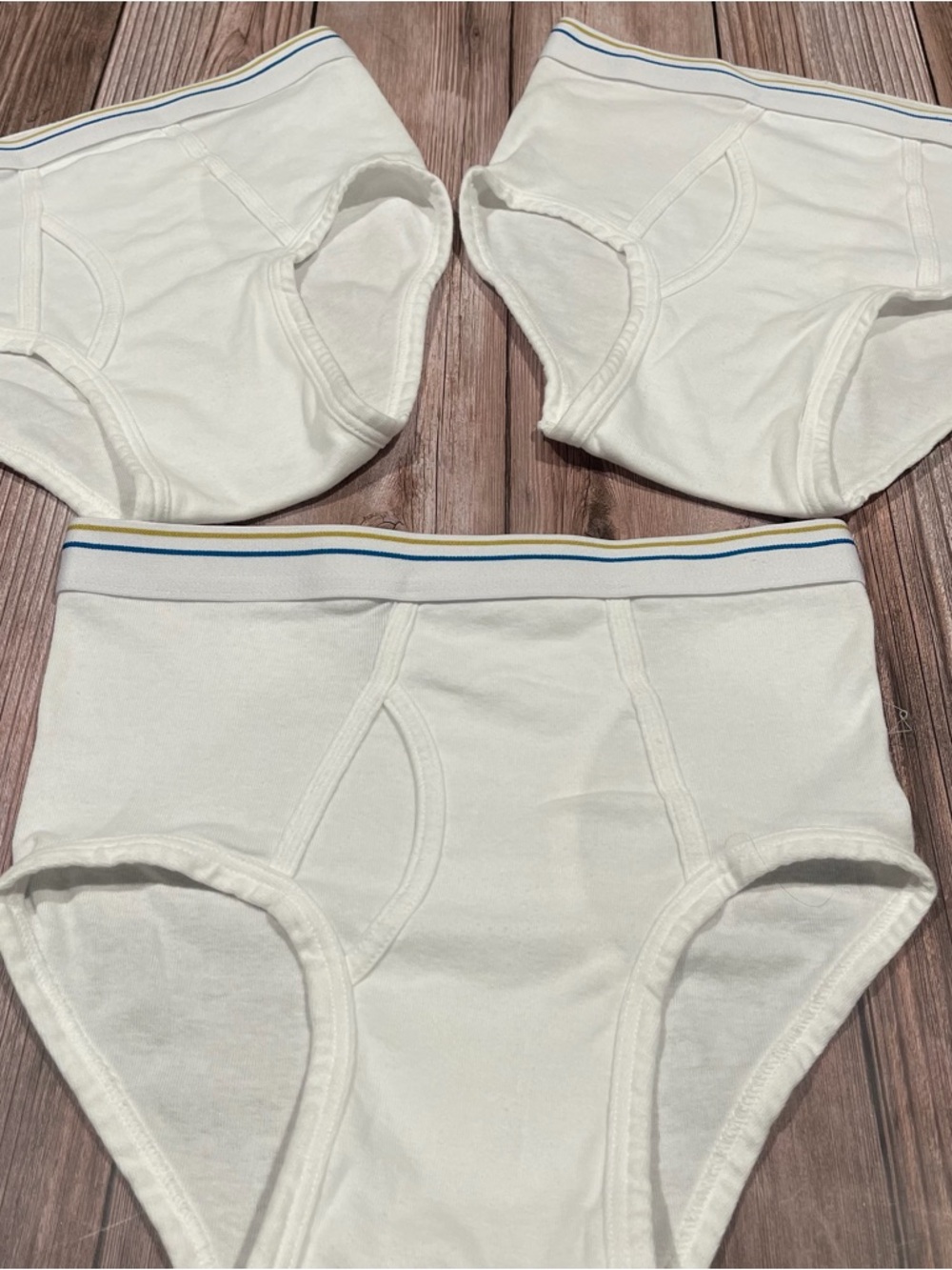 Small Stafford Dry & Cool White Men’s Briefs with Stripe Waistband Lot of 3 NWOT